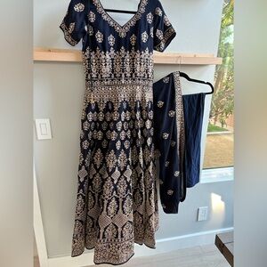 Navy Indian formal gown